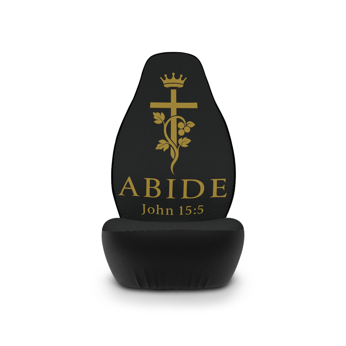 Abide – John 15:5 Car Seat Covers – Christian Vine & Cross Design (Set of 2)