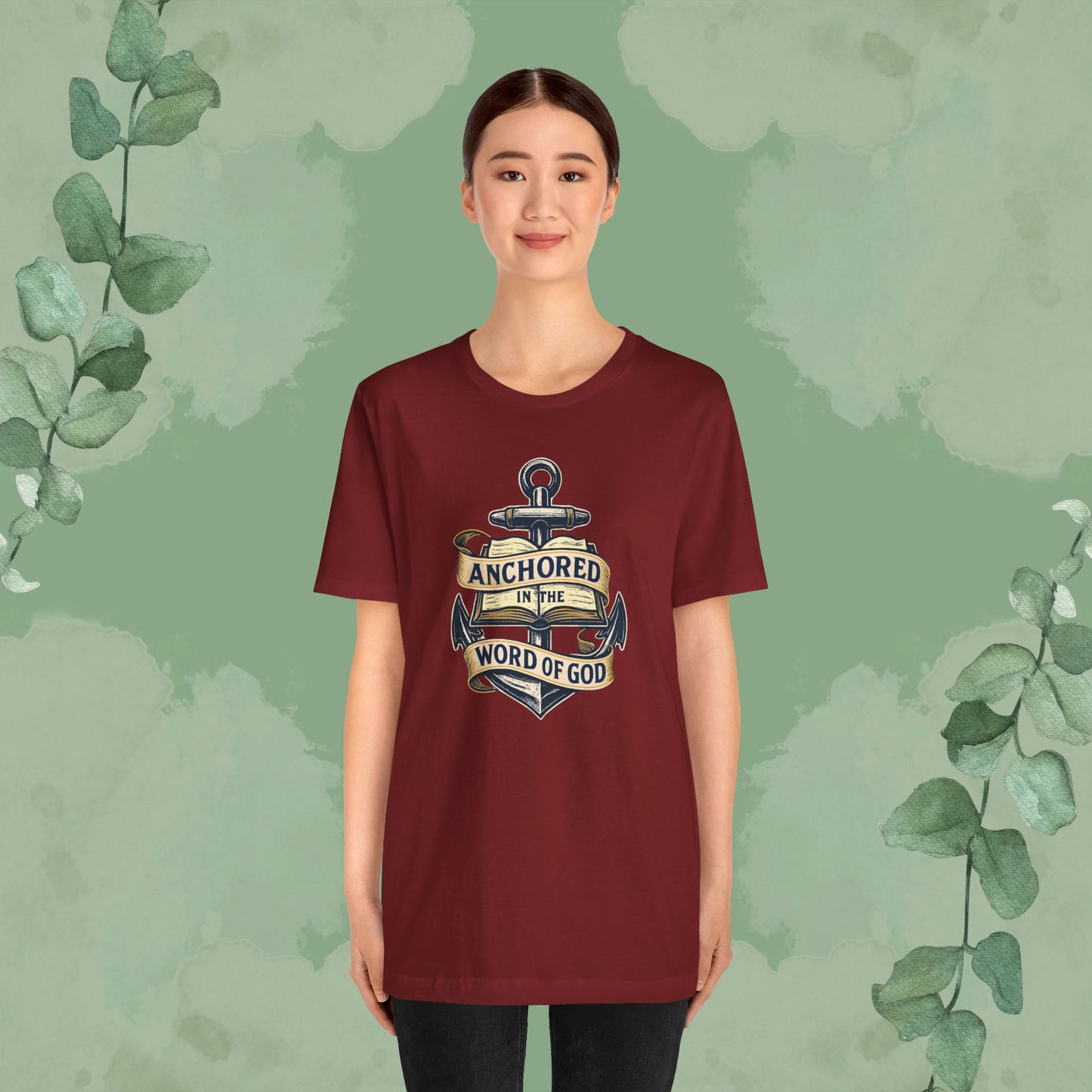 Anchored in the Word of God Christian T-Shirt – Unisex Faith-Based Tee