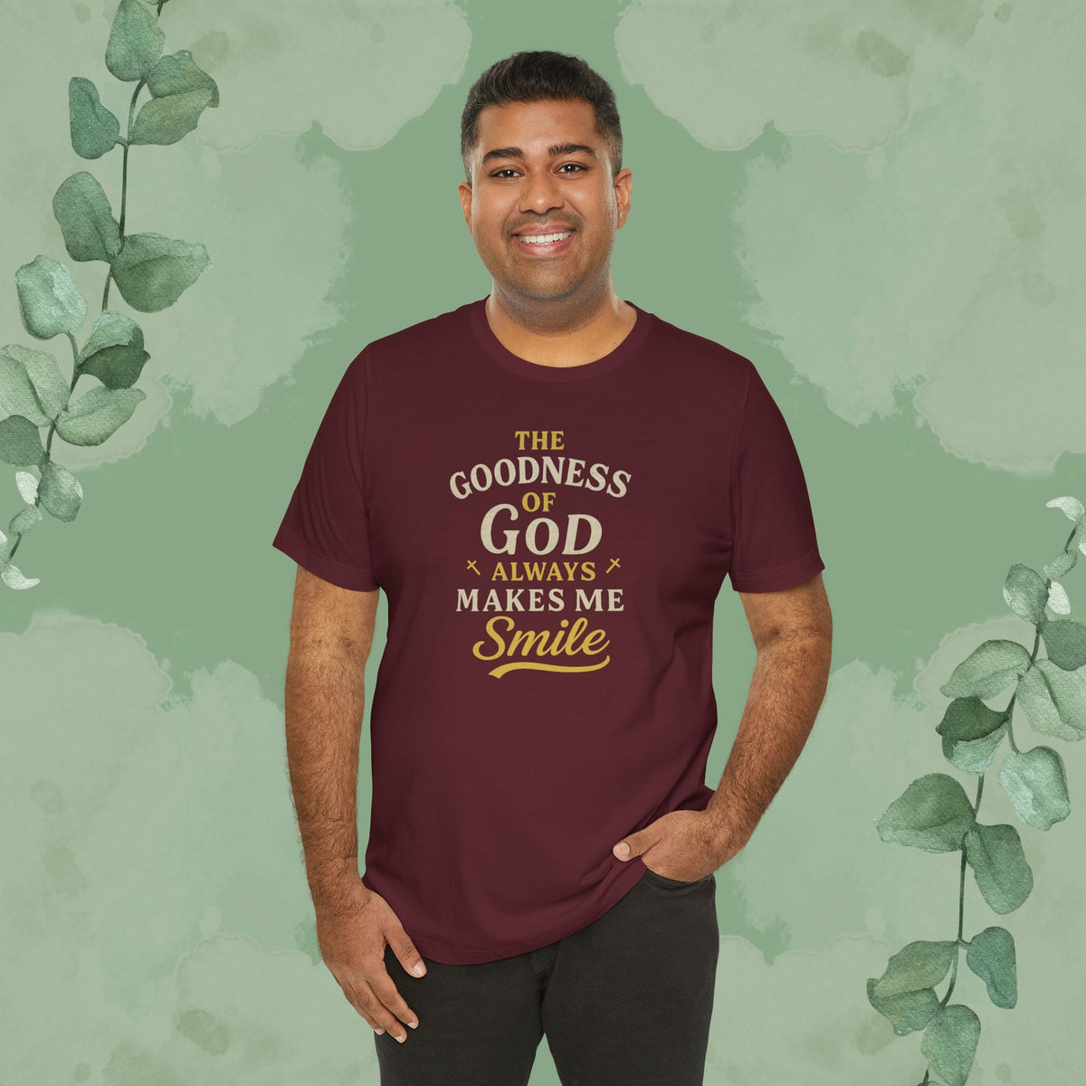 The Goodness of God Always Makes Me Smile – Christian T-Shirt