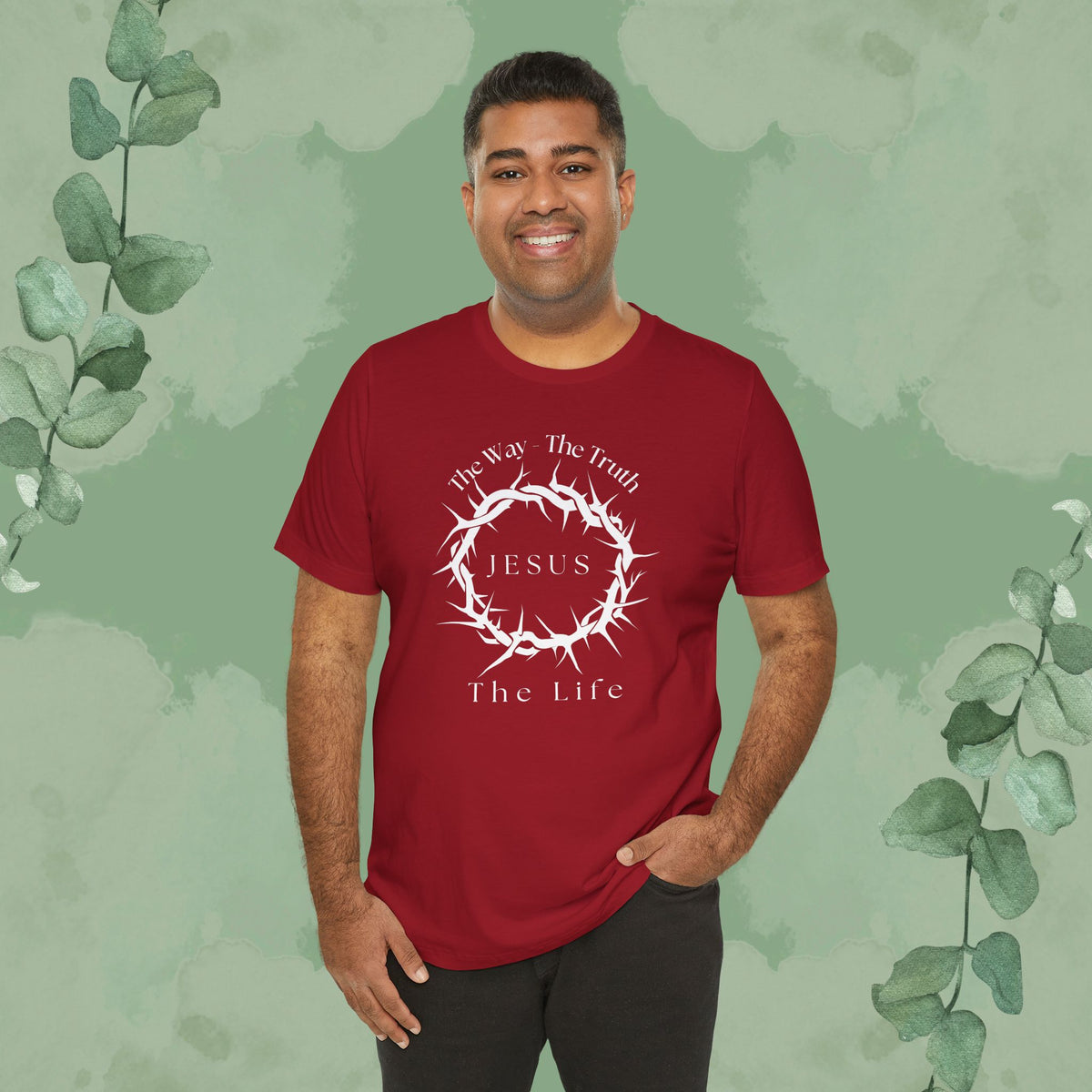 Jesus – The Way, The Truth, The Life T-Shirt – Crown of Thorns Scripture Design