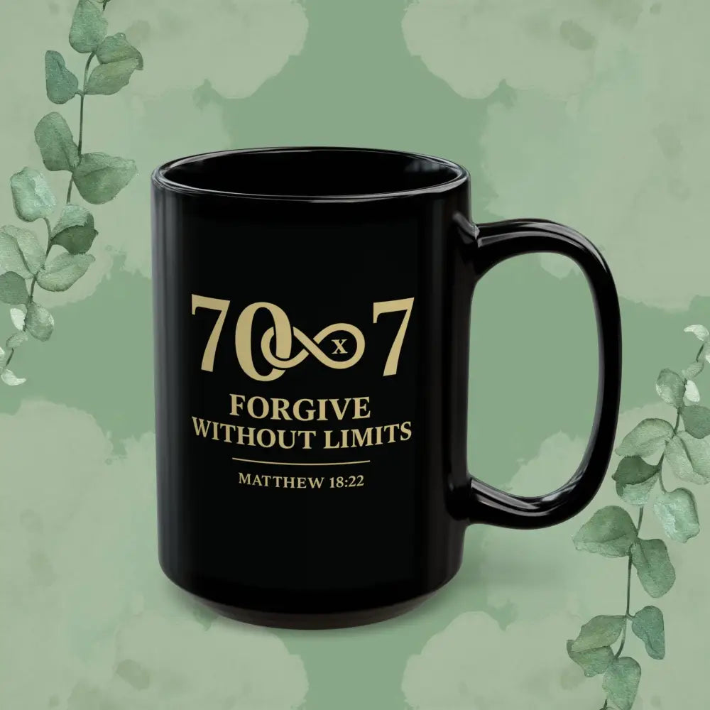 70×7 – Forgive Without Limits — Black Ceramic Mug - Mug