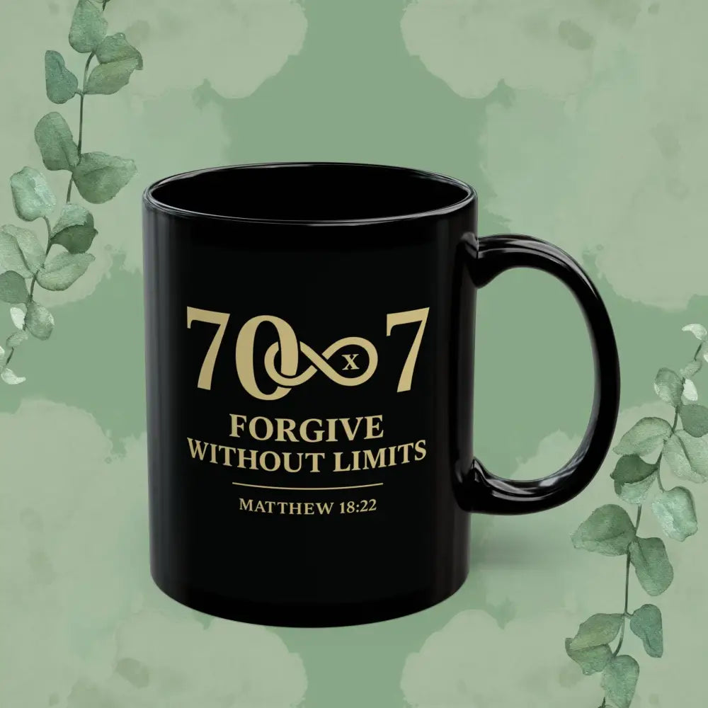 70×7 – Forgive Without Limits — Black Ceramic Mug - Mug