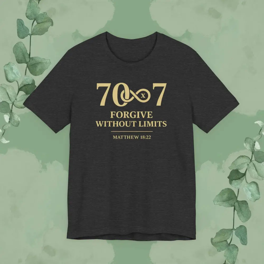 70x7 – Forgive Without Limits — Christian T-Shirt - Dark Grey Heather / S - T-Shirt