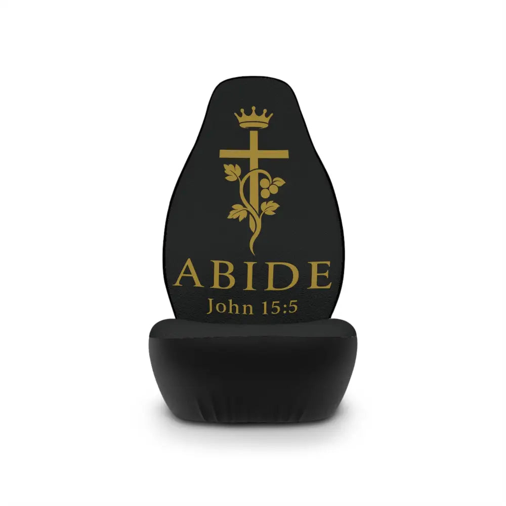 “Abide – John 15:5” Car Seat Covers – Christian Vine & Cross Design (Set of 2) - 48.03’’ × 18.50’’ / Black - All Over