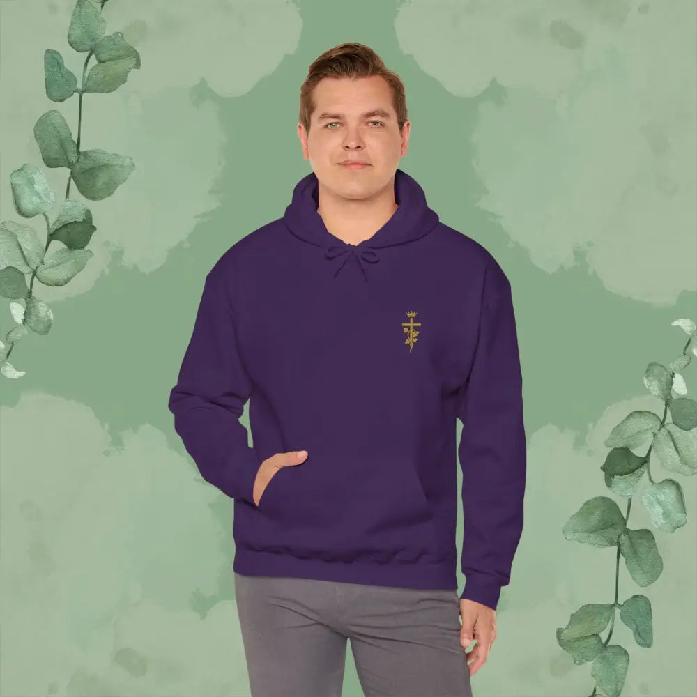 Abide – John 15:5 Christian Hoodie – Vine & Cross Design - Hoodie