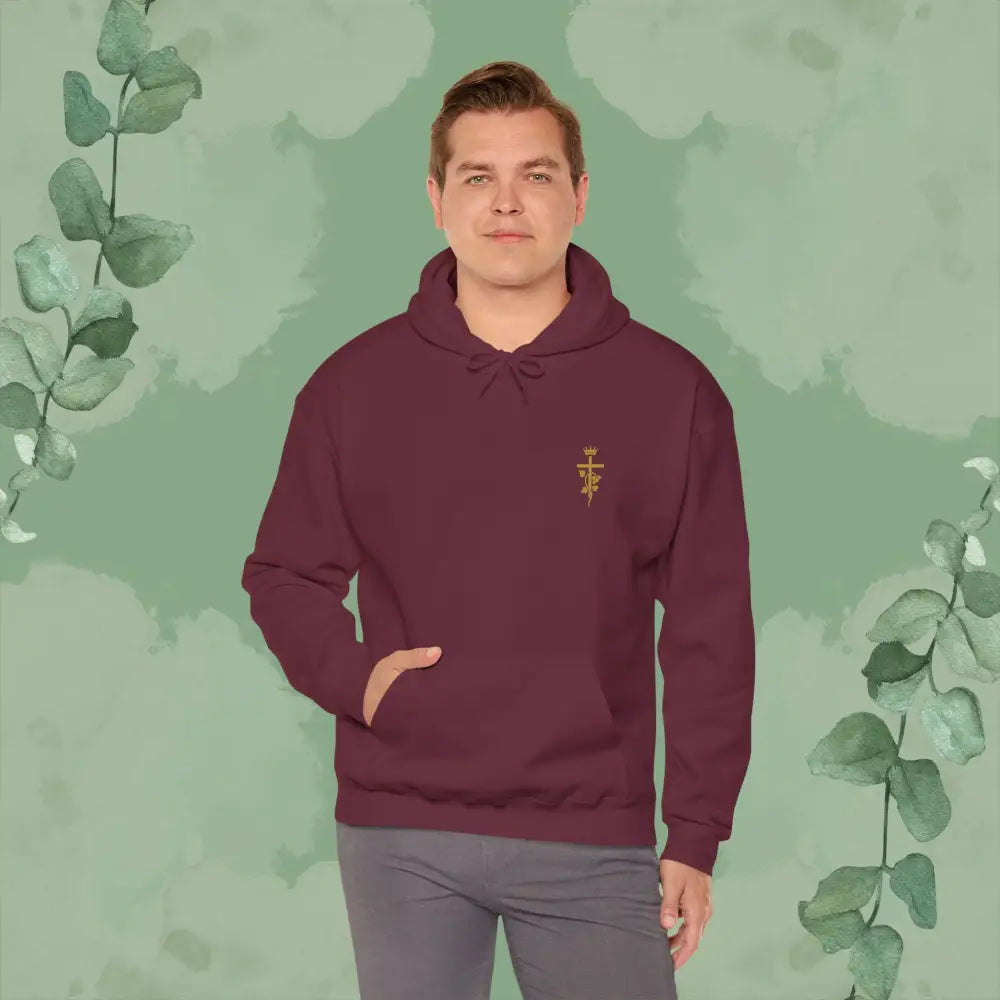 Abide – John 15:5 Christian Hoodie – Vine & Cross Design - Hoodie