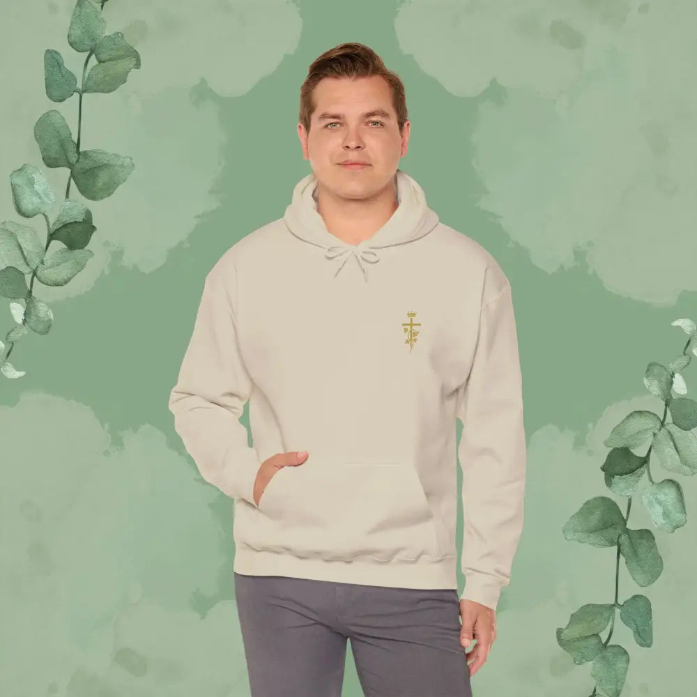 Abide – John 15:5 Christian Hoodie – Vine & Cross Design - Hoodie