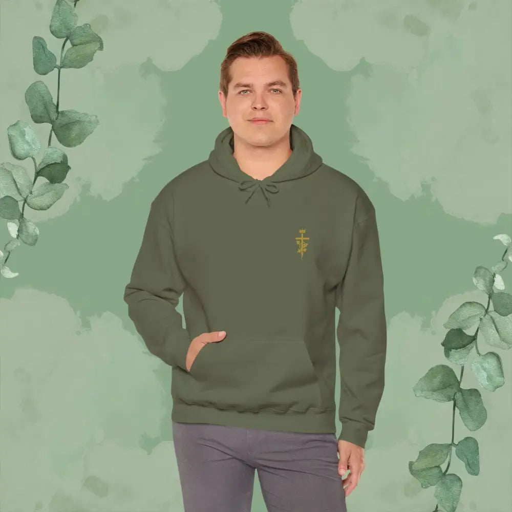 Abide – John 15:5 Christian Hoodie – Vine & Cross Design - Hoodie