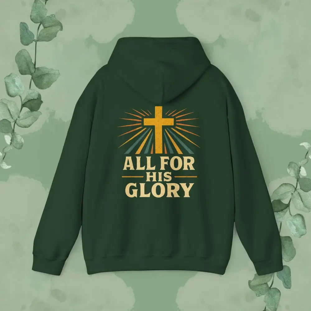 All For His Glory Christian Hoodie Forest Green / S Hoodie