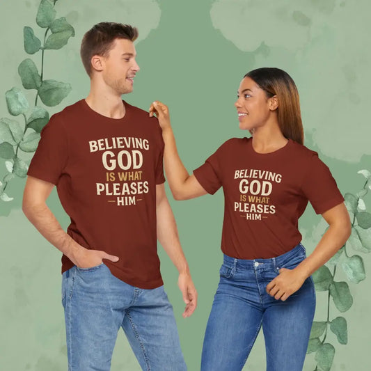 Believing God Is What Pleases Him T-Shirt - Rust / XS - T-Shirt