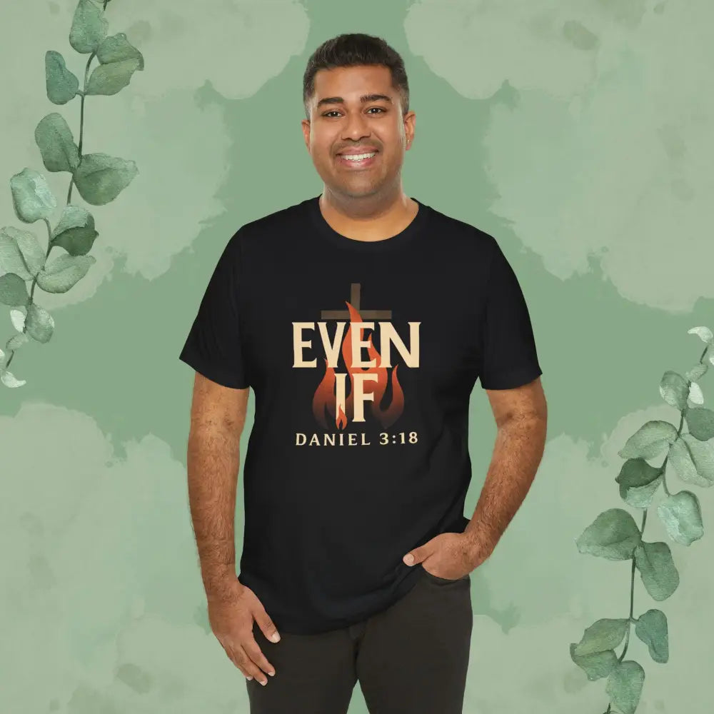 Even If – Daniel 3:18 Christian T Shirt | Faith Over Fear Tee | True Vine Design T Shirt