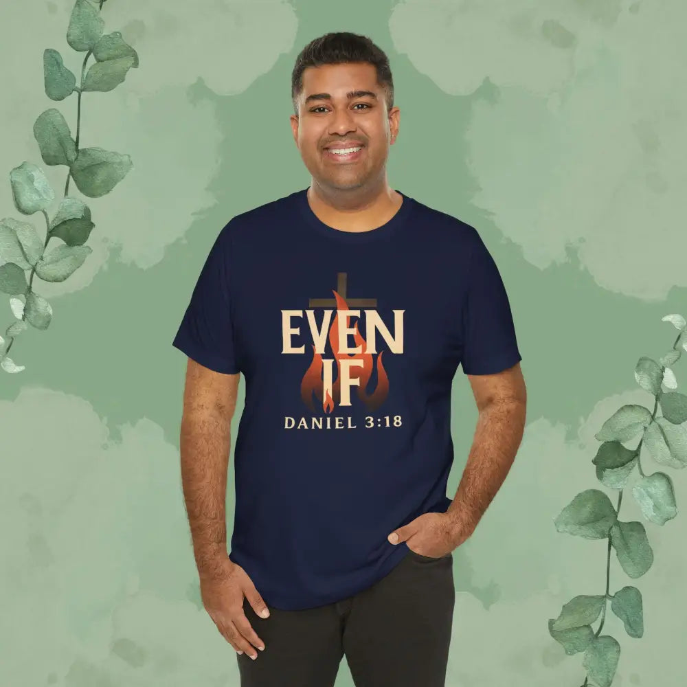 Even If – Daniel 3:18 Christian T Shirt | Faith Over Fear Tee | True Vine Design T Shirt