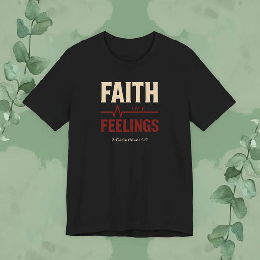Faith Over Feelings – 2 Corinthians 5:7 Christian T-Shirt - T-Shirt