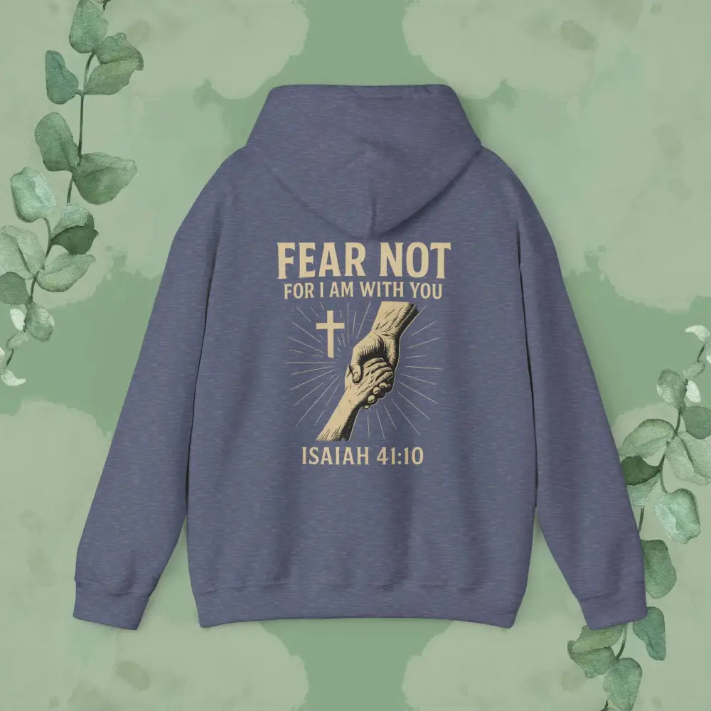 Fear Not – Isaiah 41:10 Hoodie Heather Navy / S Hoodie