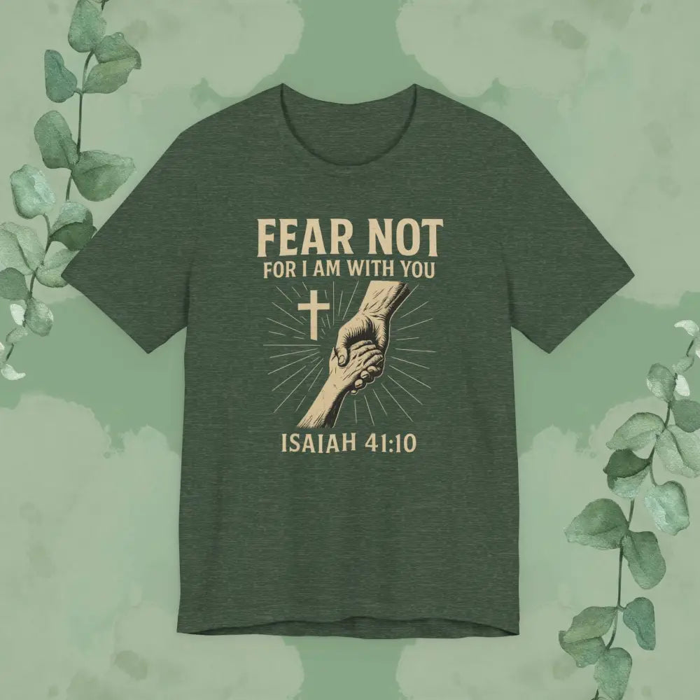 Fear Not – Isaiah 41:10 T-Shirt - Heather Forest / S - T-Shirt