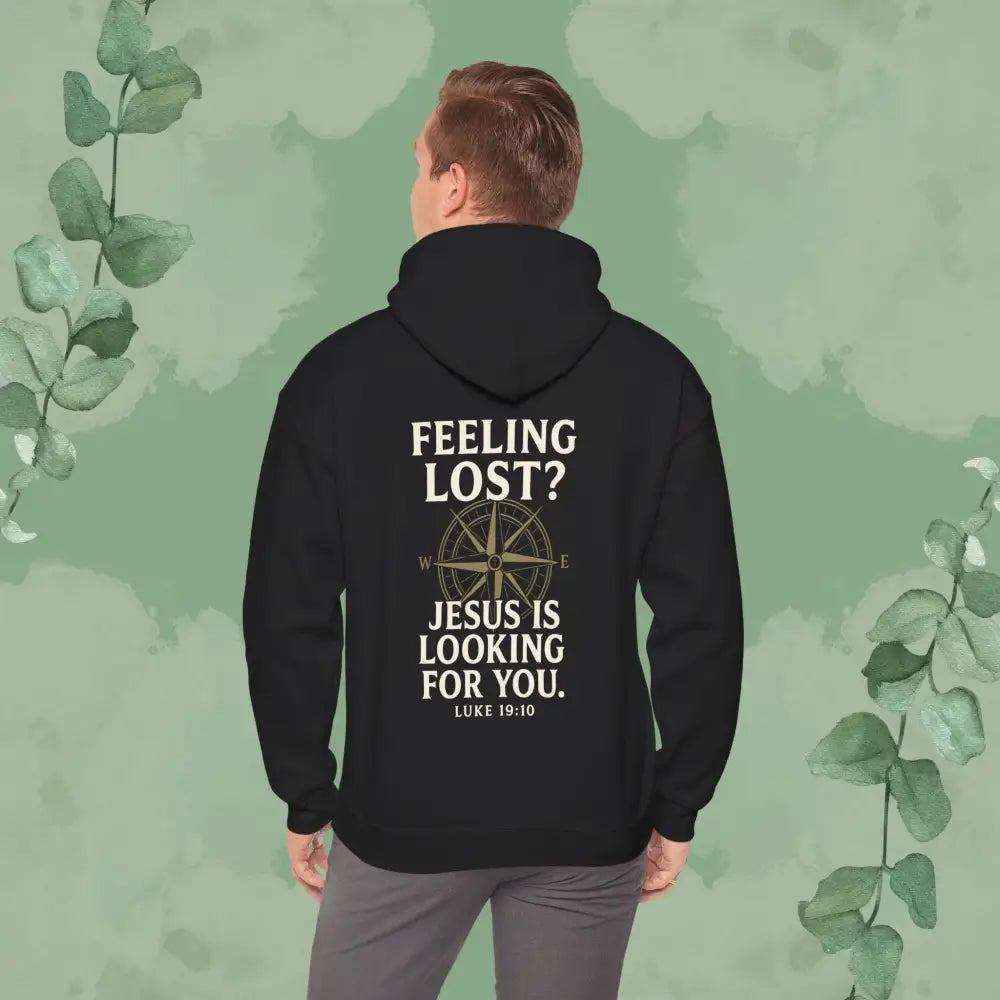 Feeling Lost? Jesus is Looking for You – Luke 19:10 Compass Hoodie - Black / S - Hoodie