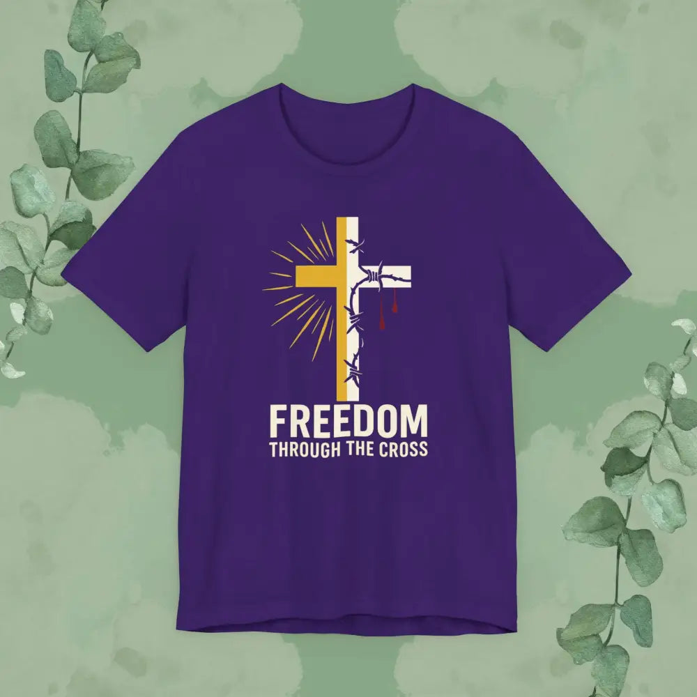 Freedom Through the Cross T-Shirt - Team Purple / S - T-Shirt