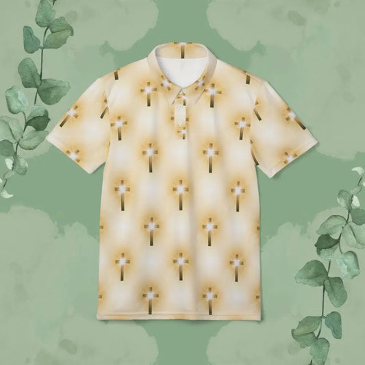 Glorious Cross All-Over Print Christian Polo Shirt – Radiant Faith Apparel - All Over Prints