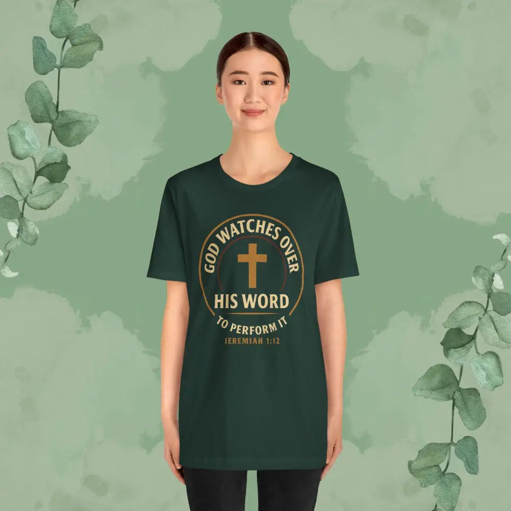 God Watches Over His Word Christian T-Shirt – Jeremiah 1:12 - T-Shirt