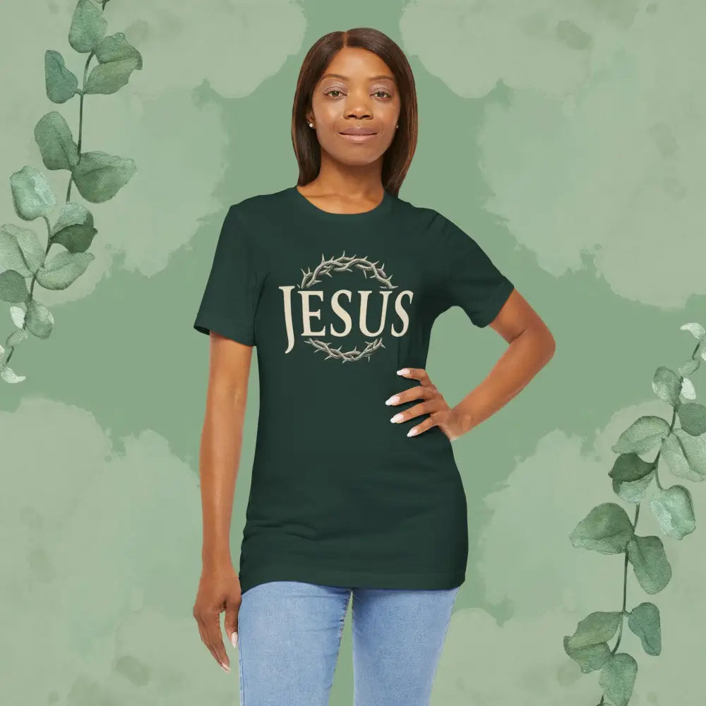 Jesus – Crown of Thorns Christian T Shirt | Faith Statement Tee | True Vine Design T Shirt
