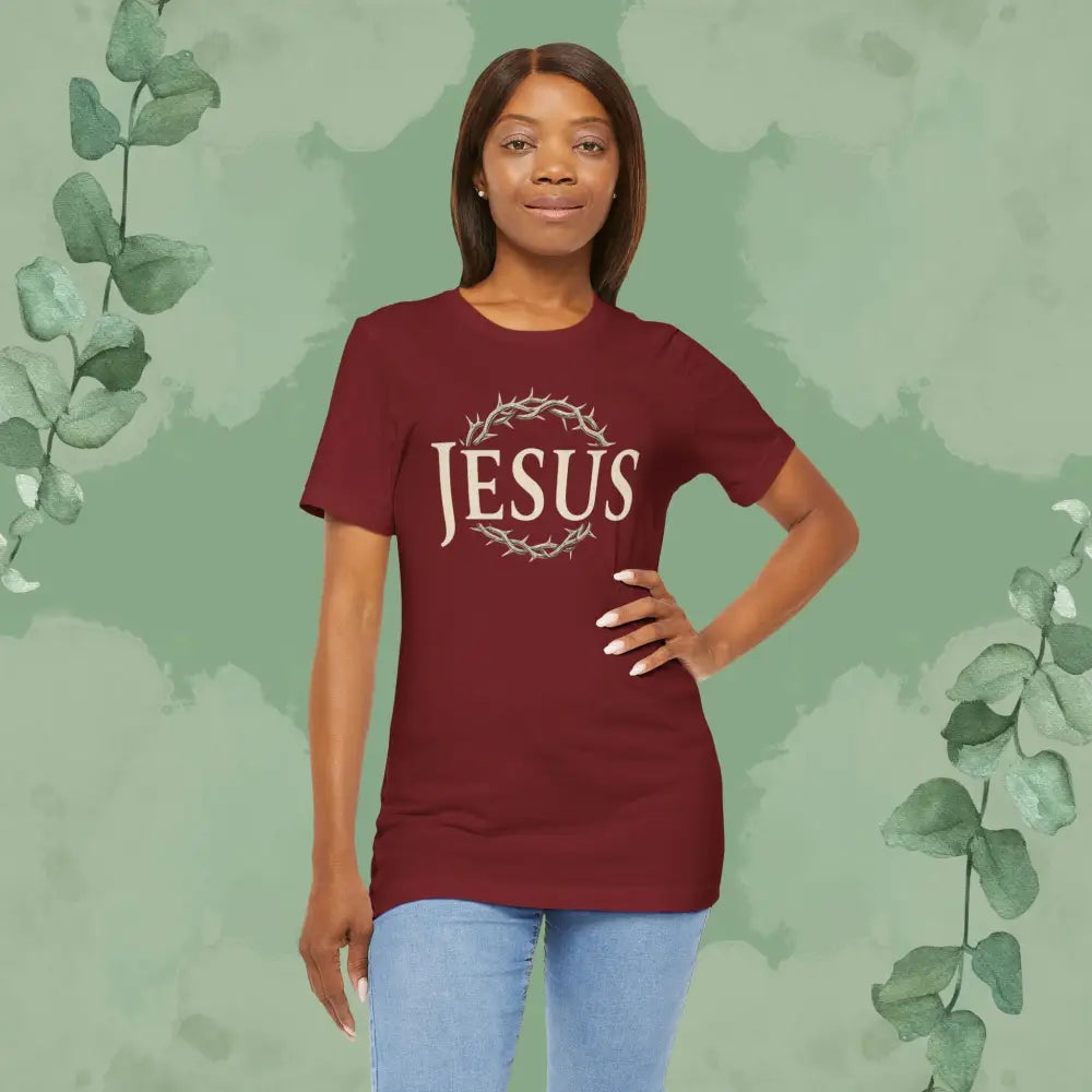 Jesus – Crown of Thorns Christian T Shirt | Faith Statement Tee | True Vine Design T Shirt