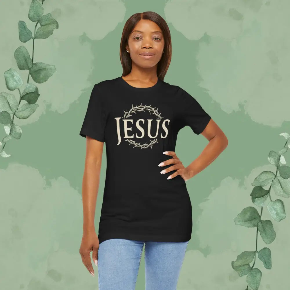 Jesus – Crown of Thorns Christian T Shirt | Faith Statement Tee | True Vine Design T Shirt