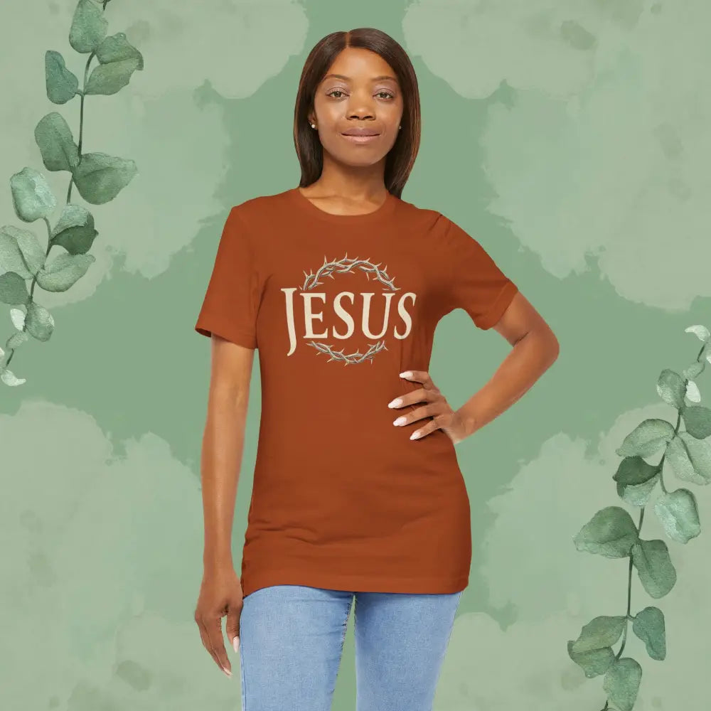 Jesus – Crown of Thorns Christian T Shirt | Faith Statement Tee | True Vine Design T Shirt