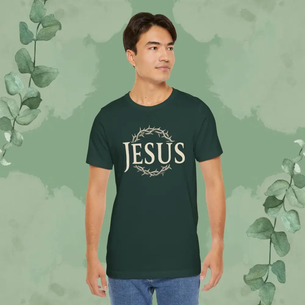Jesus – Crown of Thorns Christian T Shirt | Faith Statement Tee | True Vine Design T Shirt