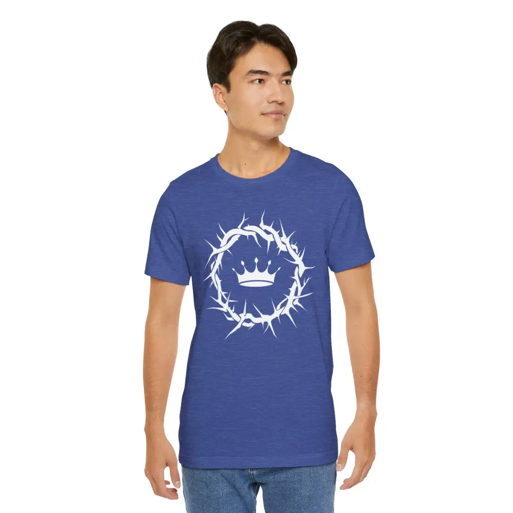 “Jesus Is King” Crown of Thorns T-Shirt – Bold Christian Minimalist Design - T-Shirt