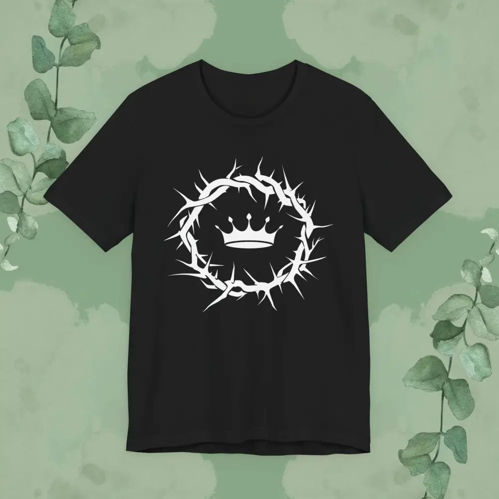 “Jesus Is King” Crown of Thorns T-Shirt – Bold Christian Minimalist Design - T-Shirt