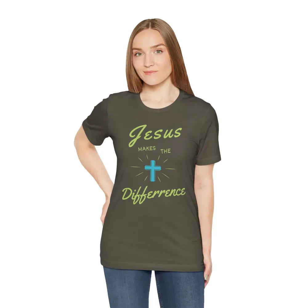 Jesus Makes The Difference – Christian T-Shirt (Unisex Faith-Based Tee) - T-Shirt