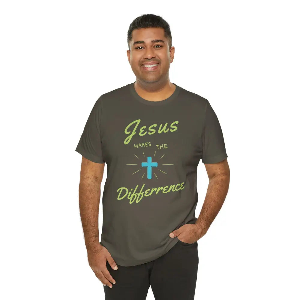 Jesus Makes The Difference – Christian T-Shirt (Unisex Faith-Based Tee) - T-Shirt