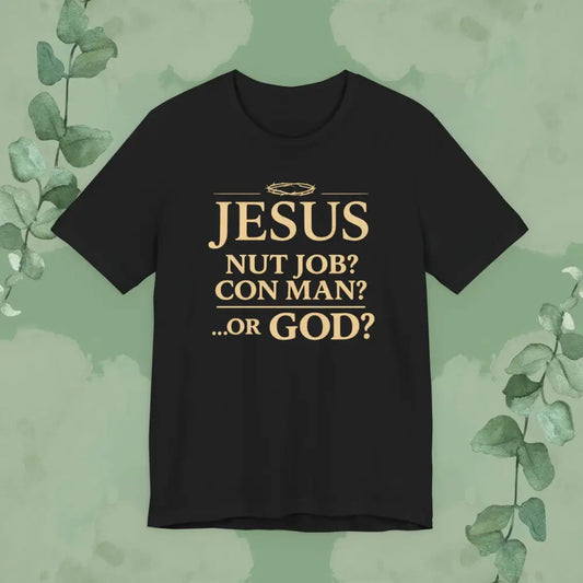JESUS – Nut Job? Con Man?...Or GOD? Christian T Shirt Black / S T Shirt