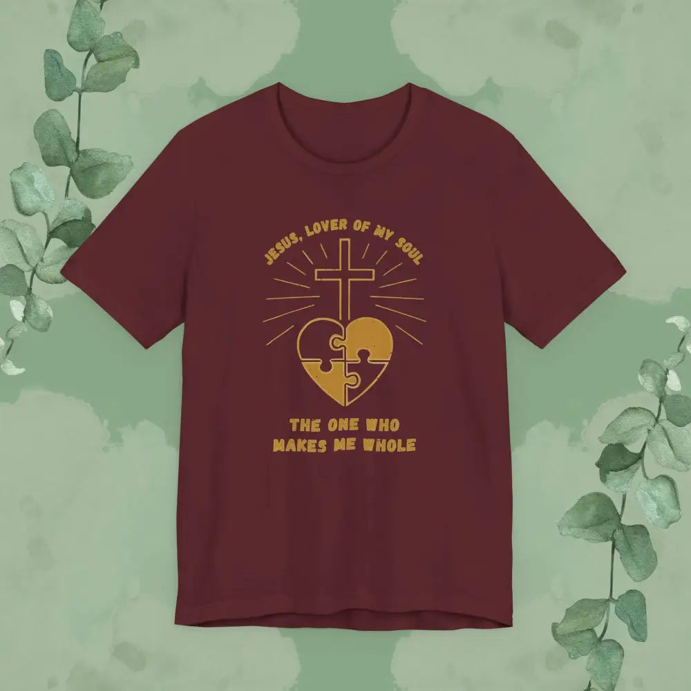 Jesus The One Who Makes Me Whole Tee - Maroon / S - T-Shirt