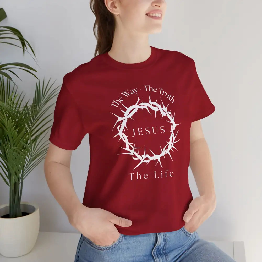 Jesus – The Way The Truth The Life T-Shirt – Crown of Thorns Scripture Design - T-Shirt