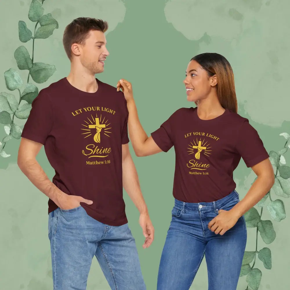 Let Your Light Shine – Matthew 5:16 Christian T-Shirt - T-Shirt