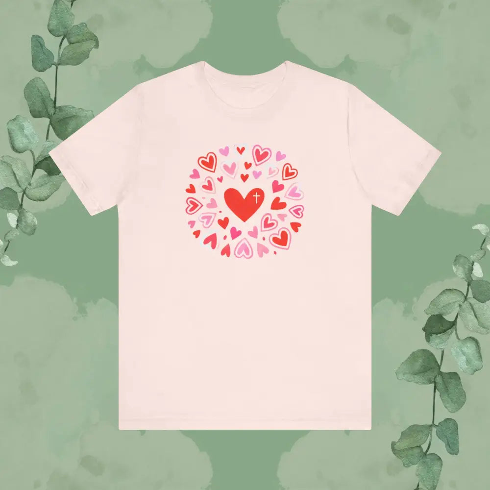 Love Flows Out from the Cross – Faith & Love Tee - Soft Pink / S - T-Shirt