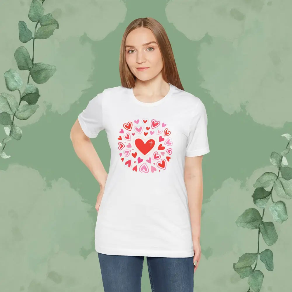 Love Flows Out from the Cross – Faith & Love Tee - White / S - T-Shirt