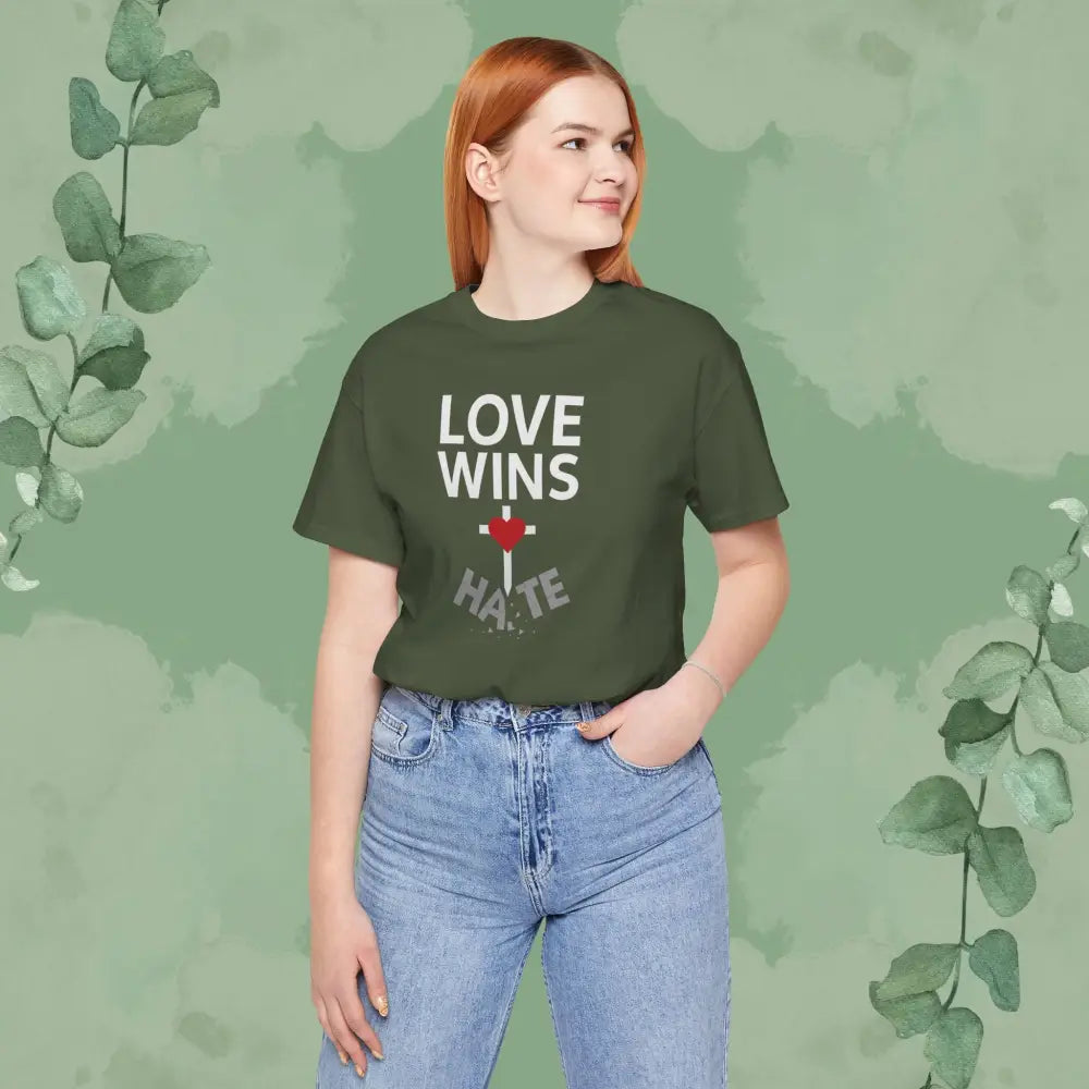 Love Wins – Christian T-Shirt | Faith Over Hate Tee | True Vine Design - T-Shirt