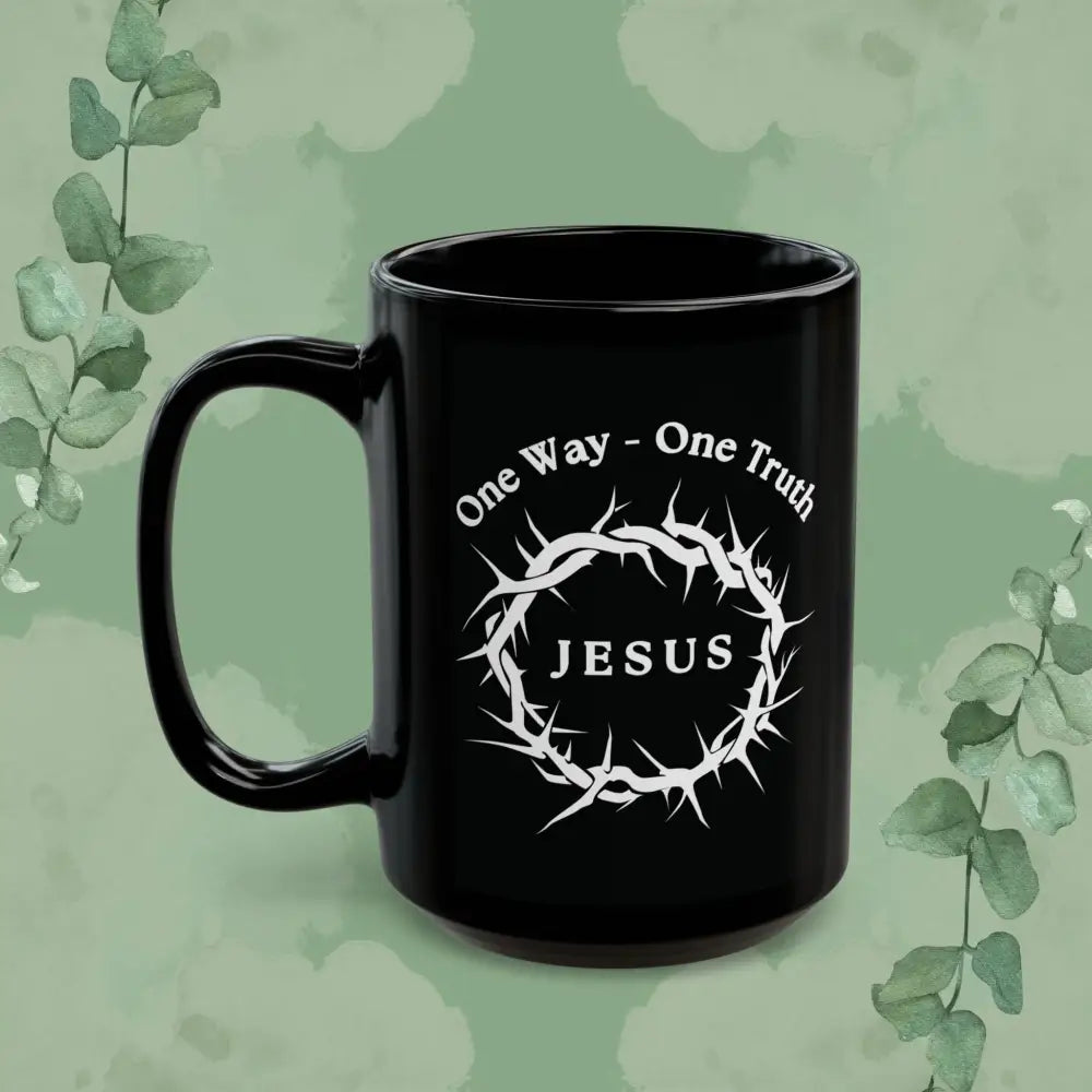 One Way – One Truth – Jesus Mug (Crown of Thorns Christian Coffee Cup) - Mug
