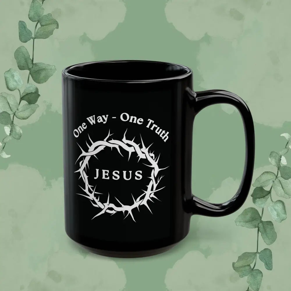 One Way – One Truth – Jesus Mug (Crown of Thorns Christian Coffee Cup) - Mug