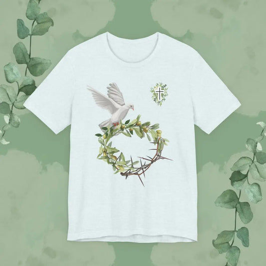 Peace & Redemption Dove T-Shirt – Crown of Thorns and Olive Branch Christian Tee - T-Shirt