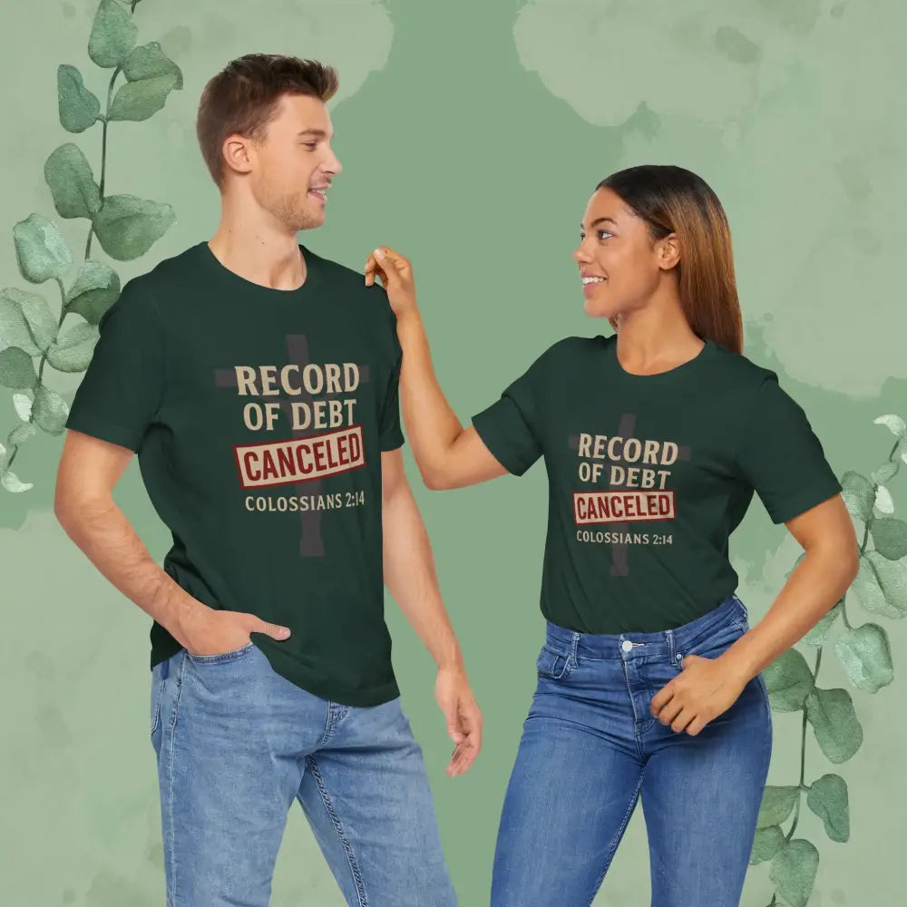 Record of Debt Canceled Christian T-Shirt | Colossians 2:14 Gospel Tee - T-Shirt
