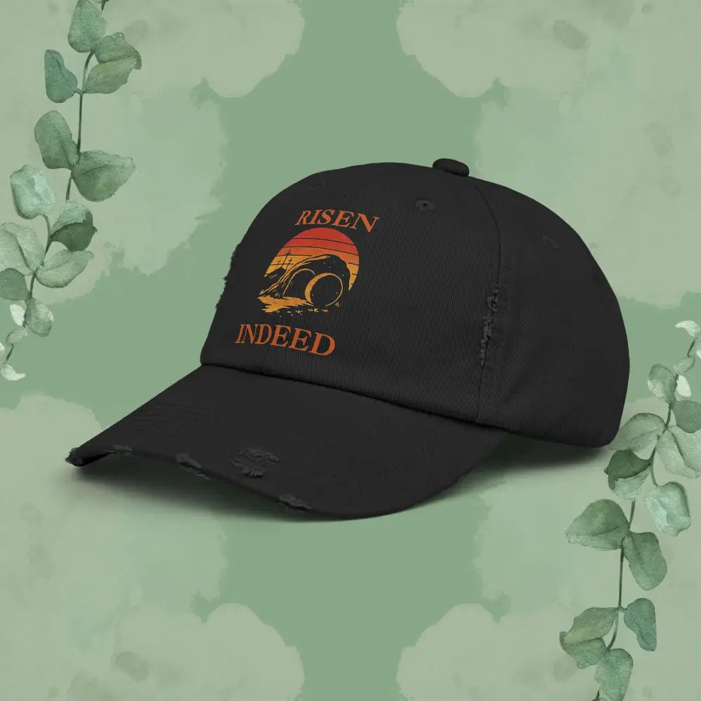 Risen Indeed – Vintage-Style Distressed Christian Cap - Hats