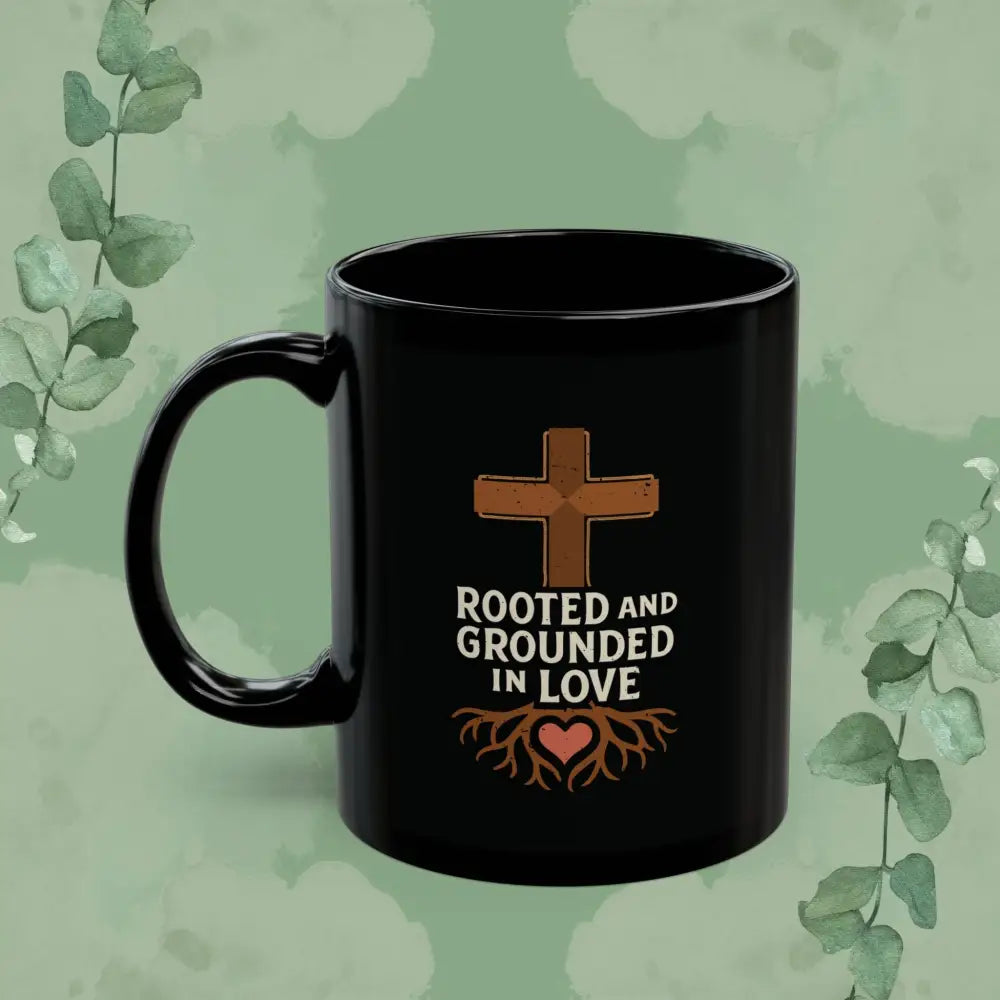 Rooted and Grounded in Love – Black Ceramic Mug (11oz & 15oz) - Mug