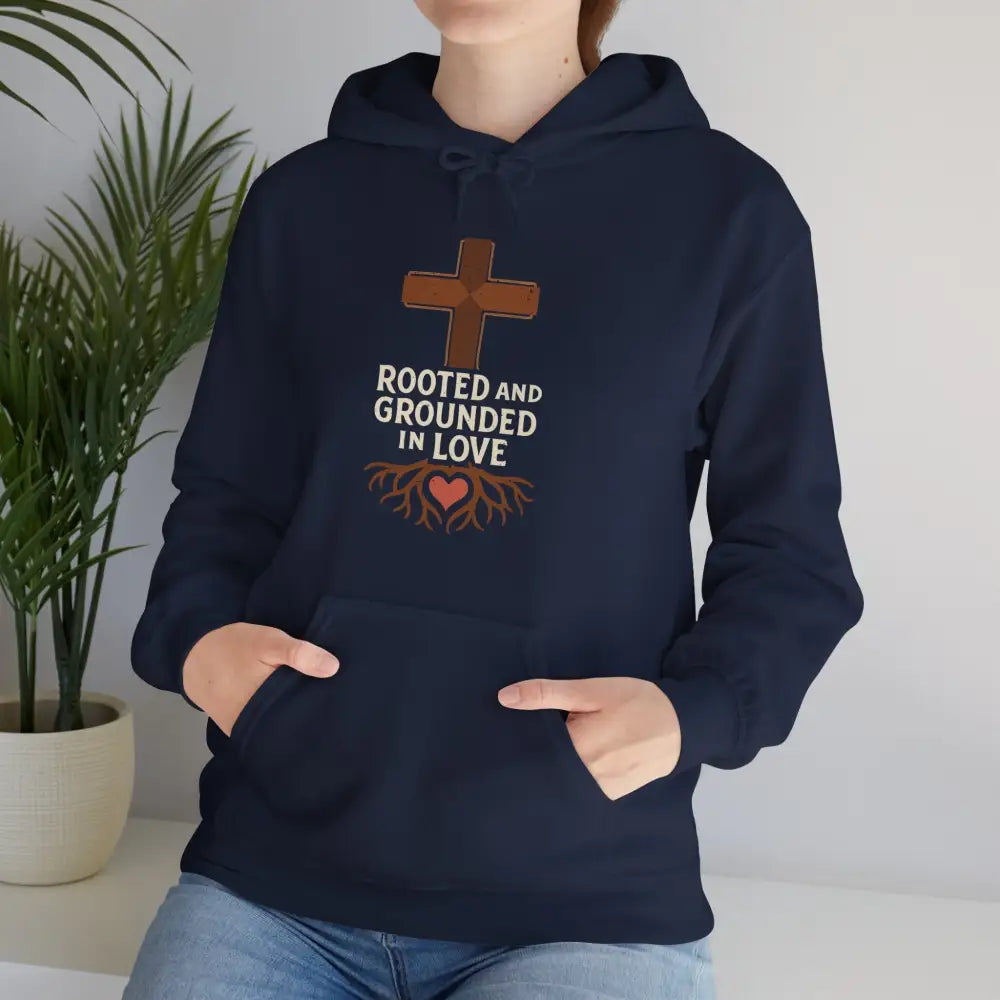 Rooted and Grounded in Love — Hoodie - Navy / S - Hoodie
