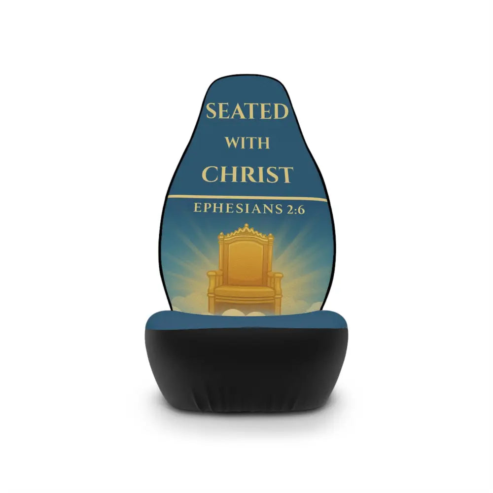 Seated With Christ – Ephesians 2:6 Christian Car Seat Covers (Set of 2) - 48.03’’ × 18.50’’ / Black - All Over Prints