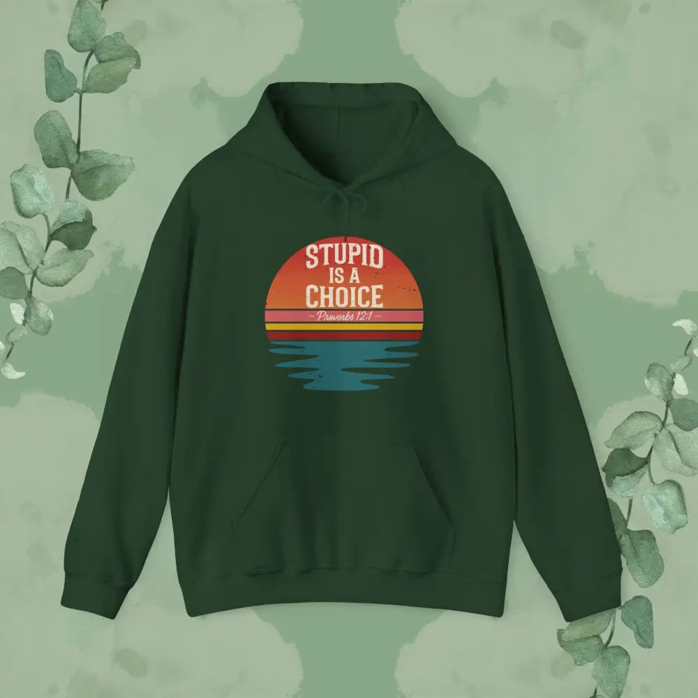 Stupid Is a Choice – Proverbs 12:1 Hoodie - Forest Green / S - Hoodie