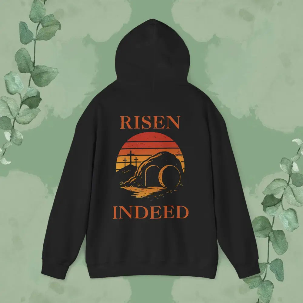 Sunset Risen Indeed Hoodie Unisex Sweatshirt Perfect for Easter Christian Gift Cozy Fashion Faith-Based Apparel - Hoodie