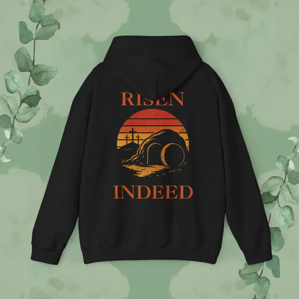 Sunset Risen Indeed Hoodie Unisex Sweatshirt Perfect for Easter Christian Gift Cozy Fashion Faith-Based Apparel - Hoodie